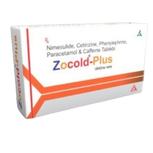 Zocold-Plus Tablet - Nimesulide, Cetirizine, Phenylephrine, Paracetamol & Caffeine Tablets, Box Packaging | Suitable for Adults