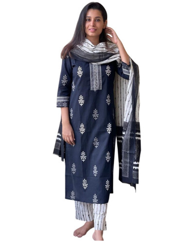 Ladies Blue Cotton Kurti - Customized Size, Multiple Colors | Breathable, Light Weight, Washable