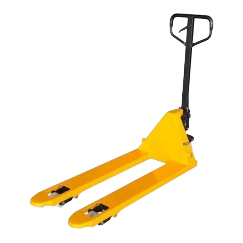 Mild Steel Hand Pallet Truck - Mild Steel, Standard Size, Yellow | Electric Power, Hand Brake, Industrial Material Handling, 1 Year Warranty