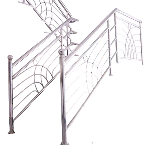 Stainless Steel Railing - Durable Steel Staircase, Silver Polished, Rust Proof, Easily Assembled