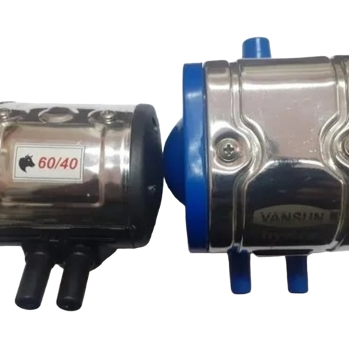 Pneumatic Milking Pulsator - Steel Metal Body, 60/40 Capacity, Automatic | Silver Color, 1 Year Warranty