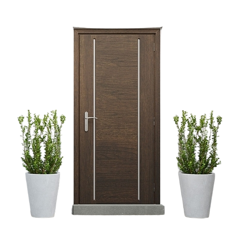 UPVC Door - UPVC Standard Size, Brown | Entry Swing Door, Left Lock Handle, Fine Finished Durable Designer