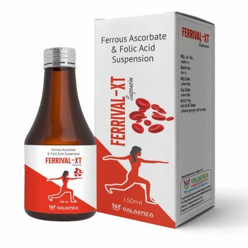 150ml Ferrival-Xt Suspension - Ferrous Ascorbate & Folic Acid, Red Color, Box Pack