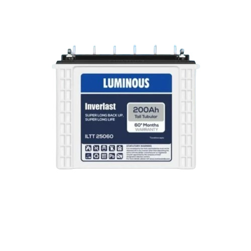 Luminous 200ah Tubular Battery - ABS Material 12 V 60 Ah Flat Plate | Short Circuit Protection 30 Months Warranty