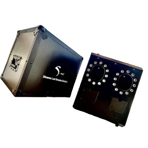 Spro 2eye Bubble Smoke Machine With Flight Cas - ABS Plastic Black 1 Litre 120W DMX & Remote Control | Manual Control 50Hz 220V