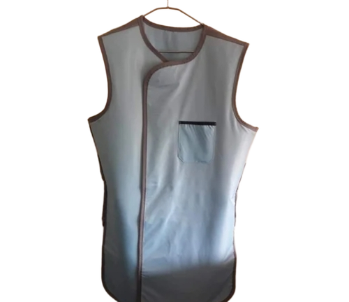 White Hospital Cotton Apron - Color: Blue