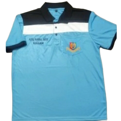 Ncc Logo T Shirt - Cotton Blue, Mens | Breathable, Comfortable Fit, Polo Neck, Durable Stitching