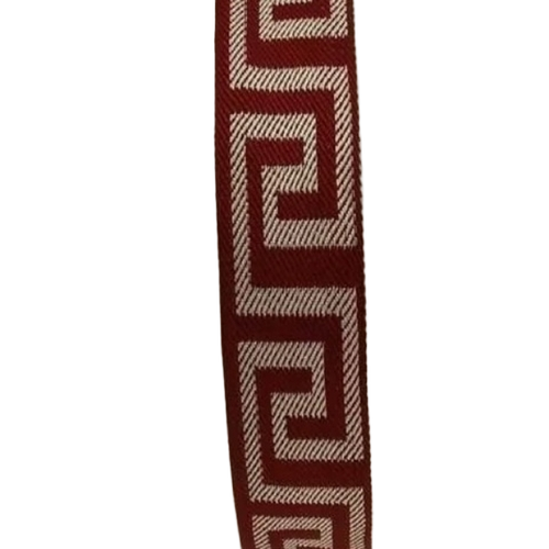 Maroon Key Design Jacquard Mattress Tape - Standard Size Maroon | Eco Friendly Handwash Garment Use