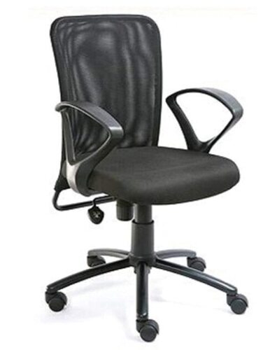 Mid Back Executive Office Chair - Steel, Standard Size, Black | Durable, Eco-Friendly, No Assembly Required