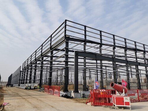 Prefabricated Steel Building Structure - Steel, Silver, Rust Proof | Durable Warehouse Workshop