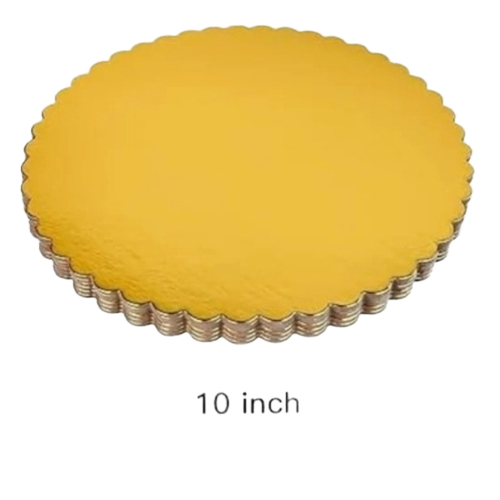10 Inch Flower Cake Base Board - Kraft Paper, Round, Yellow | Eco Friendly, Bakery Industry