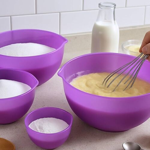 Plastic Measuring Bowl Set - Plastic, Standard Size, Purple | Soft, Eco Friendly, Long Lasting, New