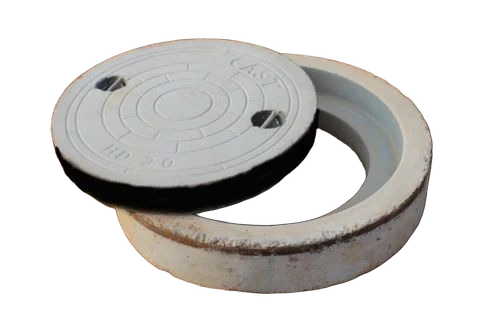 Round Rcc Chamber With Cover - 50 mm Thickness, Grey, Square Shape | Round Design