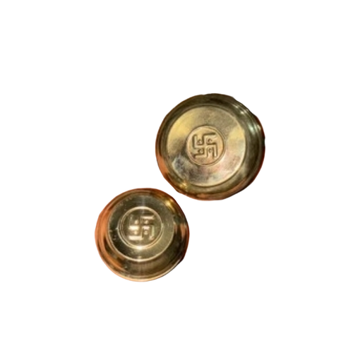 Brass Kumkum Box - Brass, Various Sizes, Golden | Durable, Polished, Lightweight, Round Shape