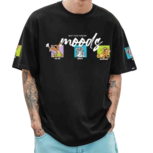 Mens T Shirt - Wrinkle Free Fabric, Black, O-Neck, Short Sleeves | Long Lasting Finish, Comfortable Fit