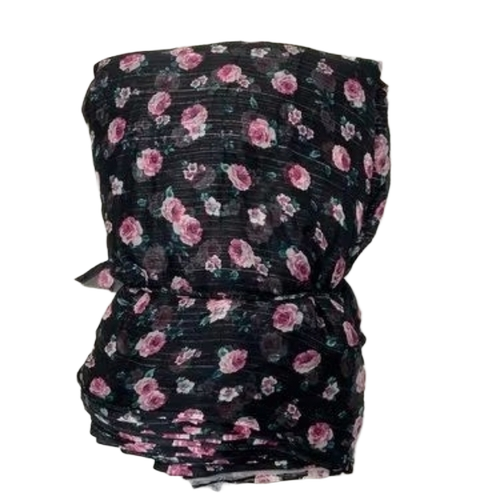 Printed Chiffon Fabric - Chiffon, Black | Soft Touch, Shrink-resistant, Quality Tested