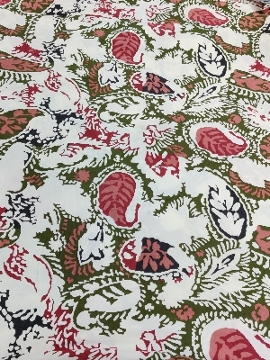 Printed Crepe Fabric - Crepe, Black, Lightweight | Washable, Printed Pattern, Long Lasting Finish
