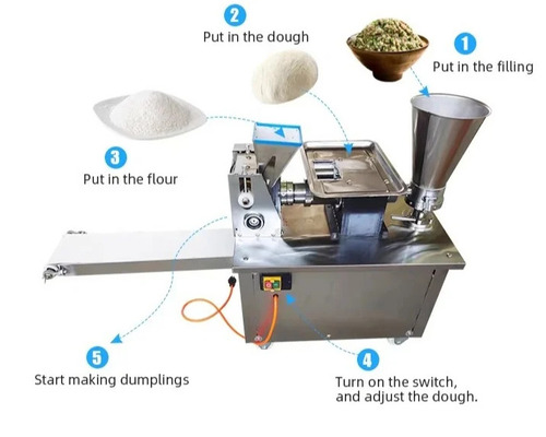Samosa Making Machine - Silver, 220-440V | Automatic, High Efficiency, Free Stand, 1 Year Warranty