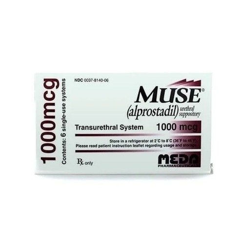X Ray Verse Muse Alprostadil 1000 mcg Suppositories, 6 Count