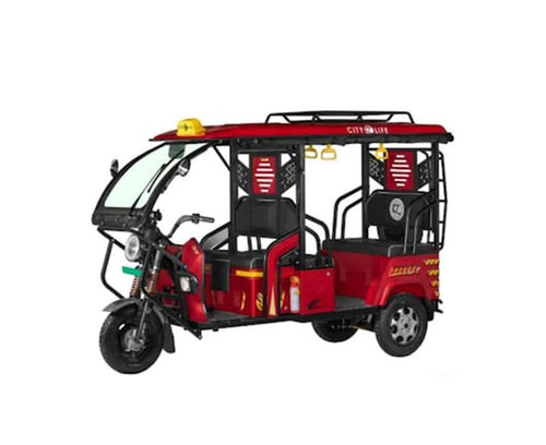 Electric Rickshaw - Iron Steel Plastic Build Standard Size Multicolor | Battery Powered Water Resistant 5 Seats 25-60 Km/hr Top Speed