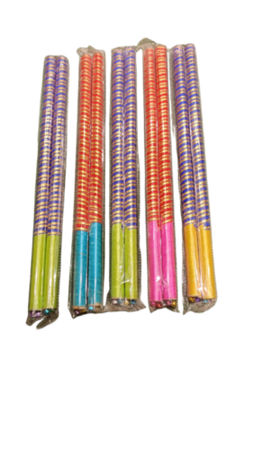 Fancy Wooden Dandiya Sticks - 17 Inch Wooden, Multicolor | Traditional Design, Vibrant Color, Round Shape