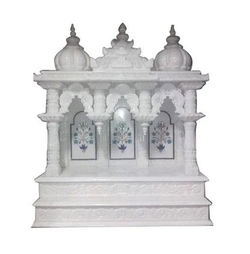Marble Temple - Marble, Standard Size, White | Strong Build, Modern Design, Easy to Clean, Tabletop & Floor Placement
