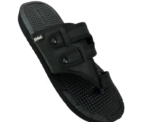 Men Black Rubber Slipper - Upper Material: Pu