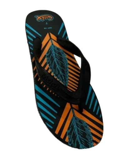 Men Printed Hawai Slipper - Color: Black