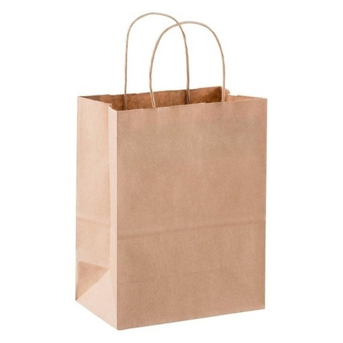Brown Paper Bags - Kraft Paper Standard Size Brown Rope Handle | Biodegradable Moisture Proof Recyclable Eco Friendly
