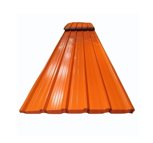 Corrugated Roof Sheet - Pre-Painted Galvanized Iron, Standard Size, Orange, 0.35-0.40mm | Heat Reflective, Easy Installation, Thermal & Sound Insulation