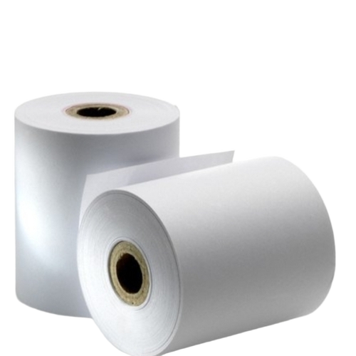 Paper Billing Rolls - 75 GSM Kraft Paper, White, Biodegradable | Soft Touch, Moisture Resistant, Easy to Handle