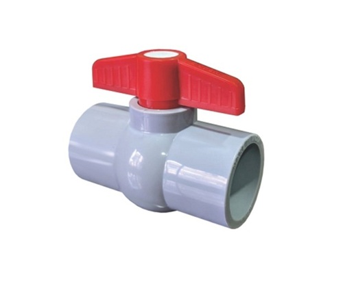 Plastic Ball Valves - Plastic Standard Size Gray & Red | Lever Operated Rust Resistant Leak Resistant Medium Pressure