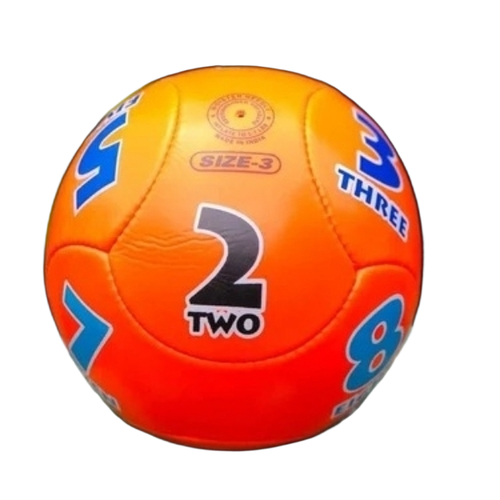 Soccer Ball - Synthetic Leather, Standard Size, Orange | Customized, Easy to Play, Printed Pattern, Water Resistant