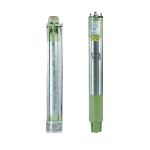 Submersible Pumps - Stainless Steel, Standard Size, Silver & Green | High Pressure, Shock Resistant, Water & Corrosion Resistant, Easy to Install