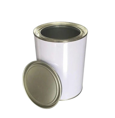 Tin Container - Tinplate 5 Ltr, White, Leak Proof Cap | Rust Proof, Corrosion Resistant, Portable, Reusable, Food Grade