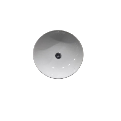 Wash Basins - Ceramic Standard Size White, Round, Above Counter, Overflow & Drain Hole, Easy to Use