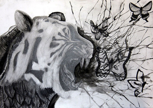 Tiger Hand Painting (The National Animal 2016 F 093) - Design Type: Creative
