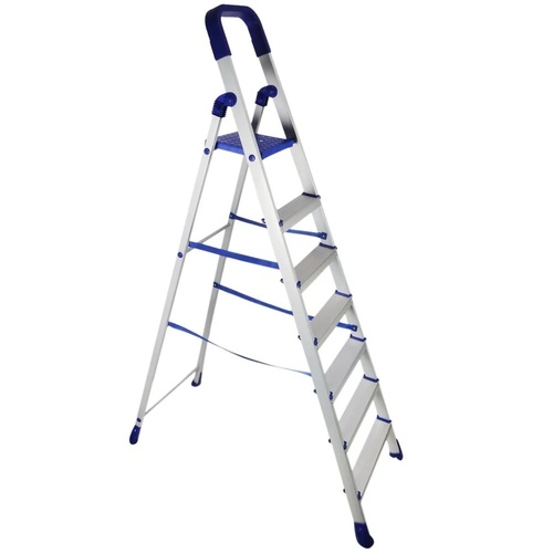 7 Steps Silver Aluminium Ladder