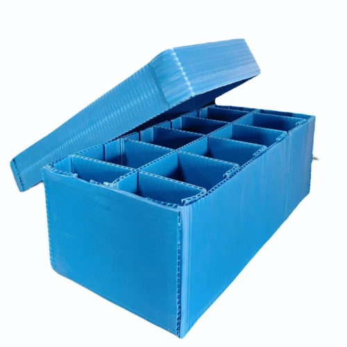 Blue Polypropylene (Pp) Partition Corrugated Box - Feature: Durable
