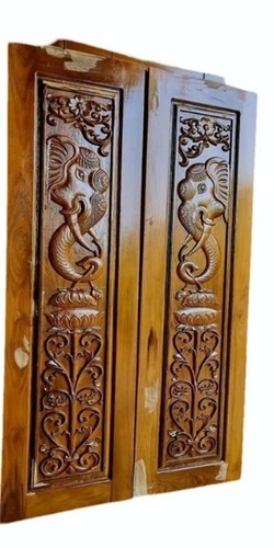 Interior Teak Wood Door - Solid Wood, Brown, All Sizes | Durable, Scratch, Moisture, Heat Resistant, Stylish Design
