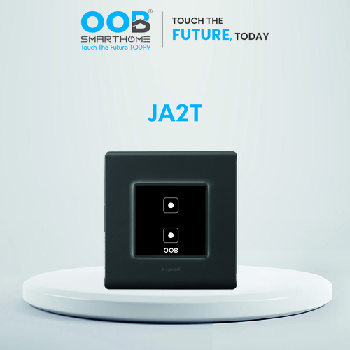 Nubee Home Automation Modular Touch Switch Jade Series Ja2T - Color: Black