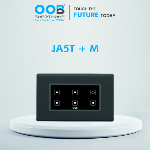 Nubee Home Automation Modular Touch Switch Jade Series Ja5T - Color: Black