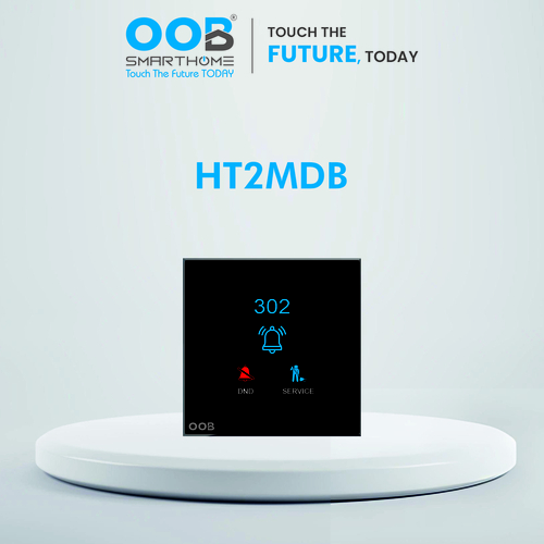 Nubee Hotel Automation HT2MDB - Black Electric, Wall Mounted | Touch Panel Operation, Controls Lights, Fans, Appliances