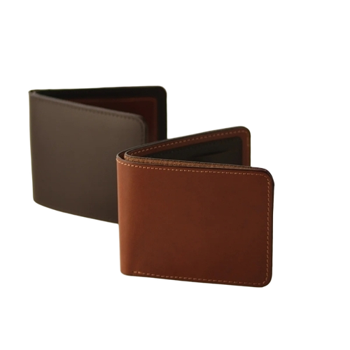 Plain Leather Wallet - Leather, Compact Size, All Colors | Smooth Finish, Multiple Compartments, Lightweight, Durable