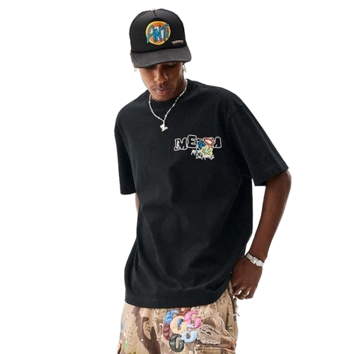 Black Cotton Printed T Shirts - All Sizes, Black, O-Neck | Soft Breathable Lightweight Stretchable Fabric