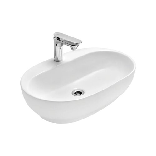 Cera Table Top Wash Basin - Ceramic, Floor Mounted, White, Square | Durable, Scratch Resistant, Stain Resistant, Water Efficient, Hygienic Surface