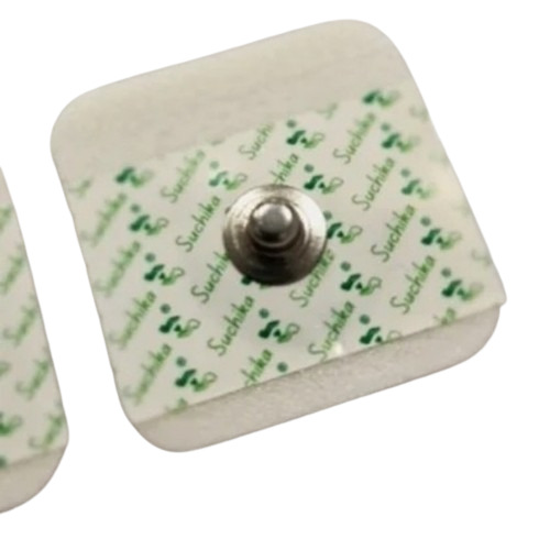 Suchika 3030 ECG Electrodes - Plastic Square White | Skin Friendly Strong Adhesion Hypoallergenic Accurate Readings Single-Use