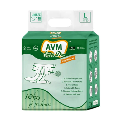 Avm Super Dry - प्रीमियम एकल उपयोग वयस्क डायपर