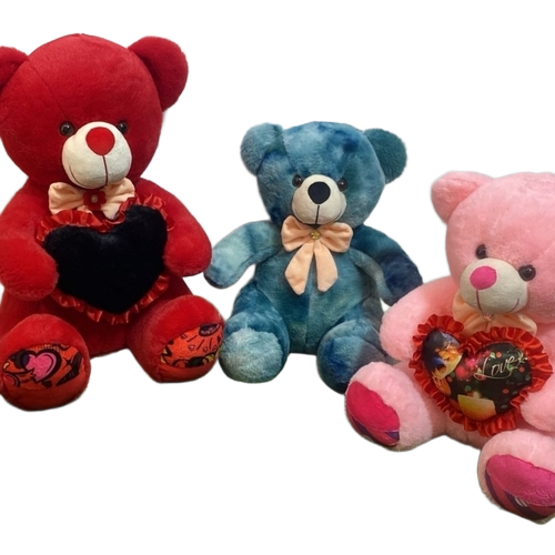 Heart Teddy Bear - Cotton, Multicolor | Lightweight, Smooth Texture, Non Toxic, Easy Handling, Attractive Finish