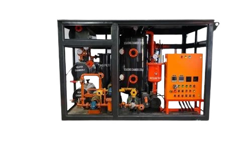 Industrial Oil Filtration Machine - MS Material, Black Color, Power Transformer Three Phase Rectangular Shape